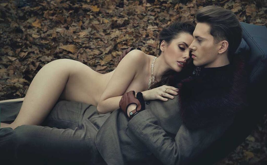 man in forest lying with nude woman - Hot sex tips - get in mood - Sexual arousal - Horny man - erotic woman for sex - Auspicious Theater
